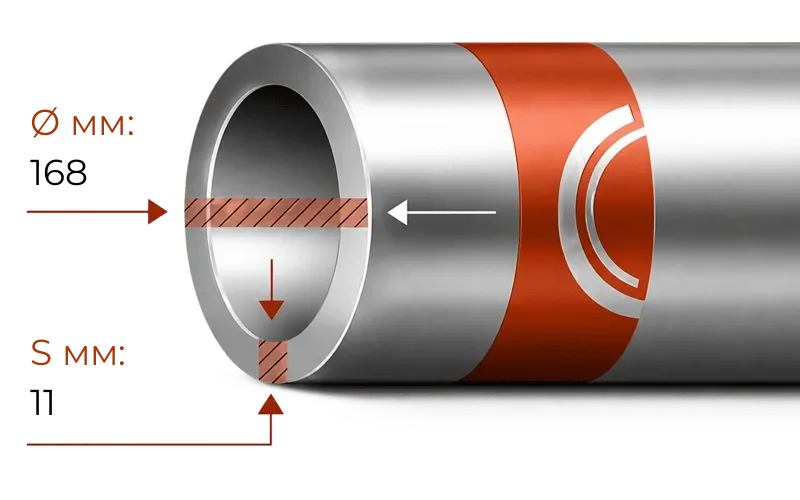 Труба толстостенная 168x11 ст. 35 ГОСТ 8732-78